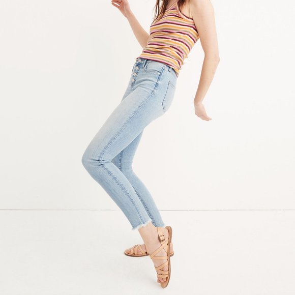 Madewell 9” High-Rise Skinny Crop Jeans: Button Front Edition - Picture 3 of 11